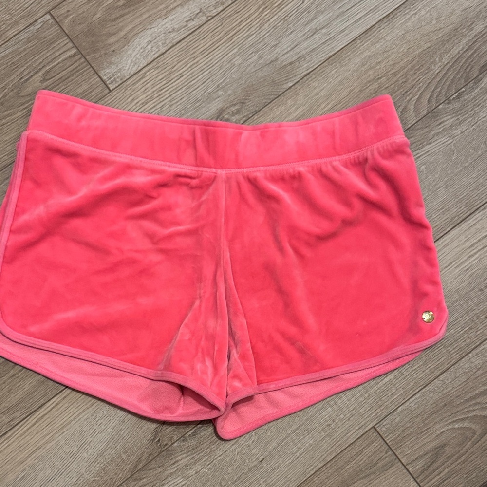 Lilly Pulitzer Coral Velour Athletic Shorts